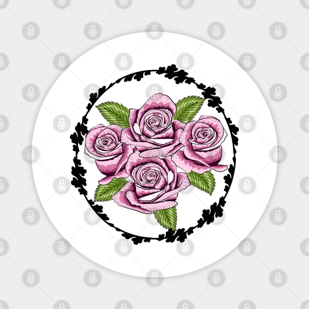 Pink Roses Magnet by Designoholic